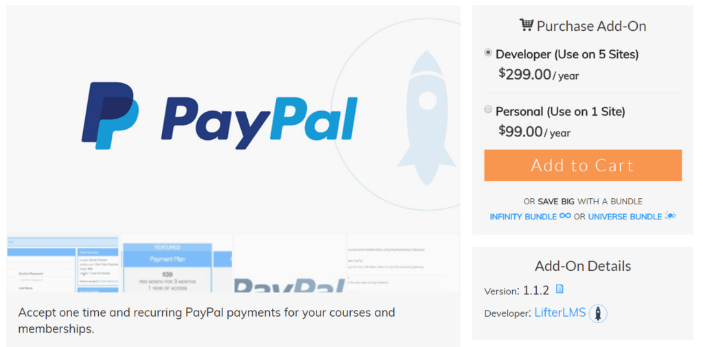 LifterLMS PayPal Extenstion