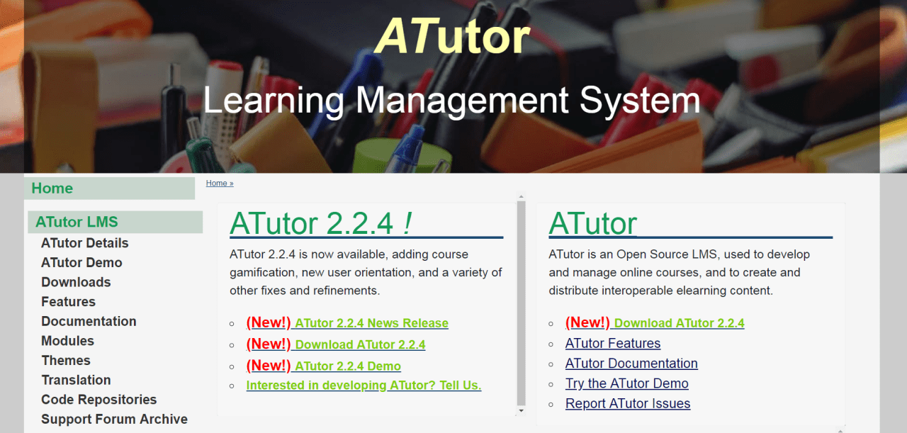 ATutor is an open-source, web-based LMS 