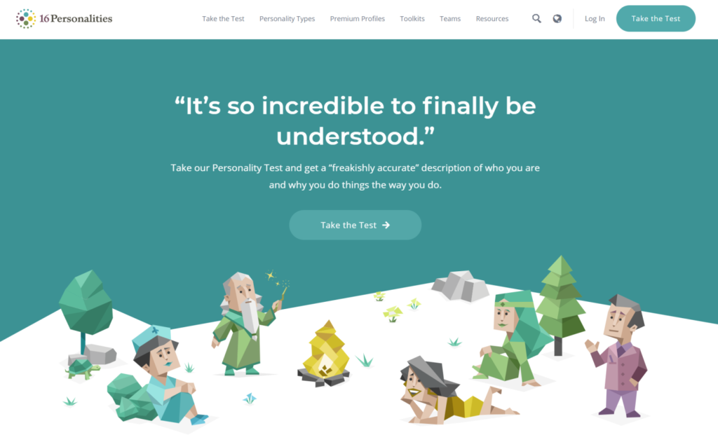 16Personaliities offers a solution that lets users discover their personality