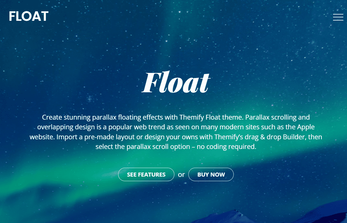 The Float theme is an all-rounder theme for WordPress-powered sites